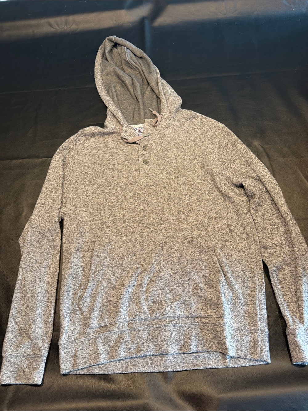 Robert Graham Heather Gray Hooded Henley Sweatshirt